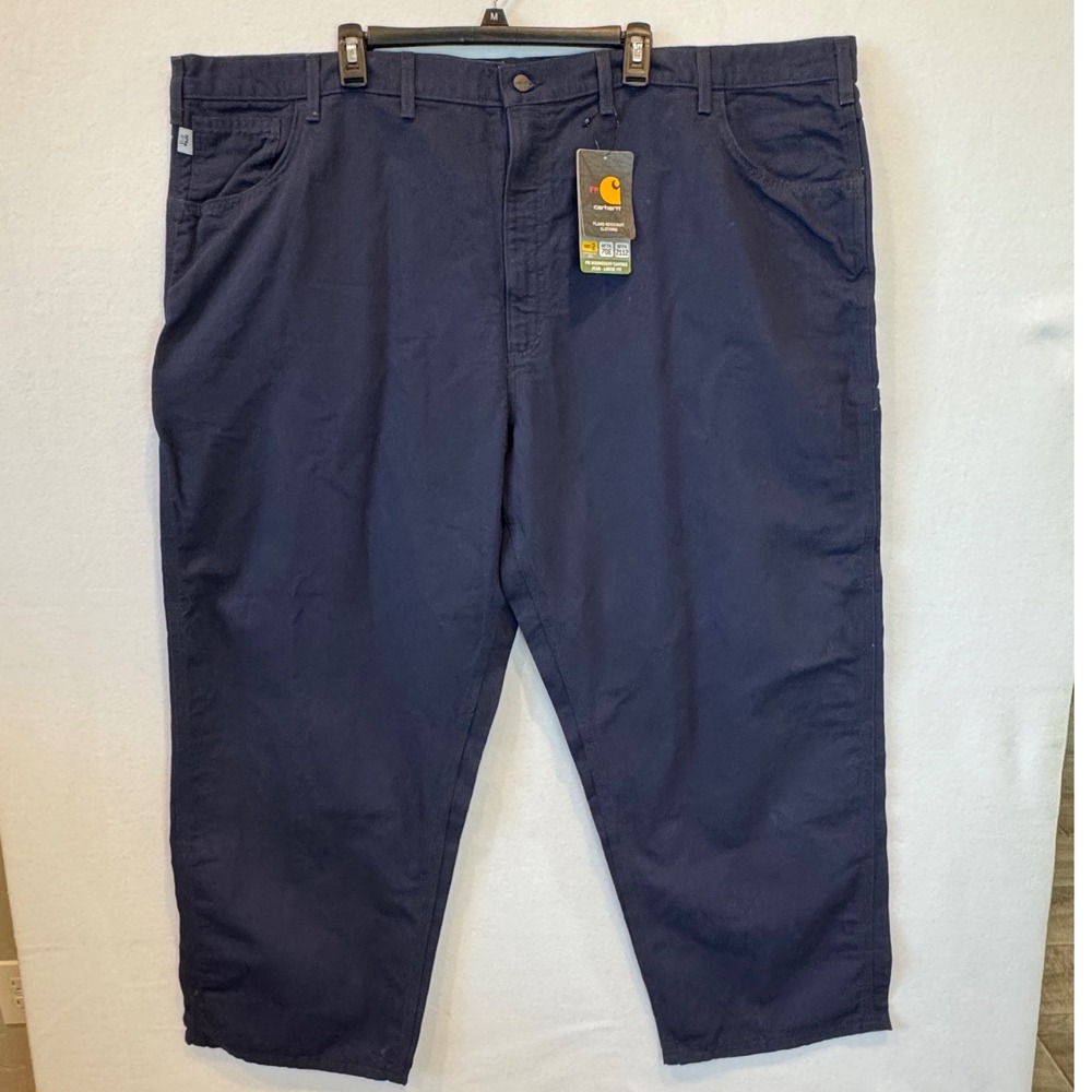 Carhartt FR‎ Flame Resistant Midweight Canvas Jean Loose Fit Navy 52x30 FRB159